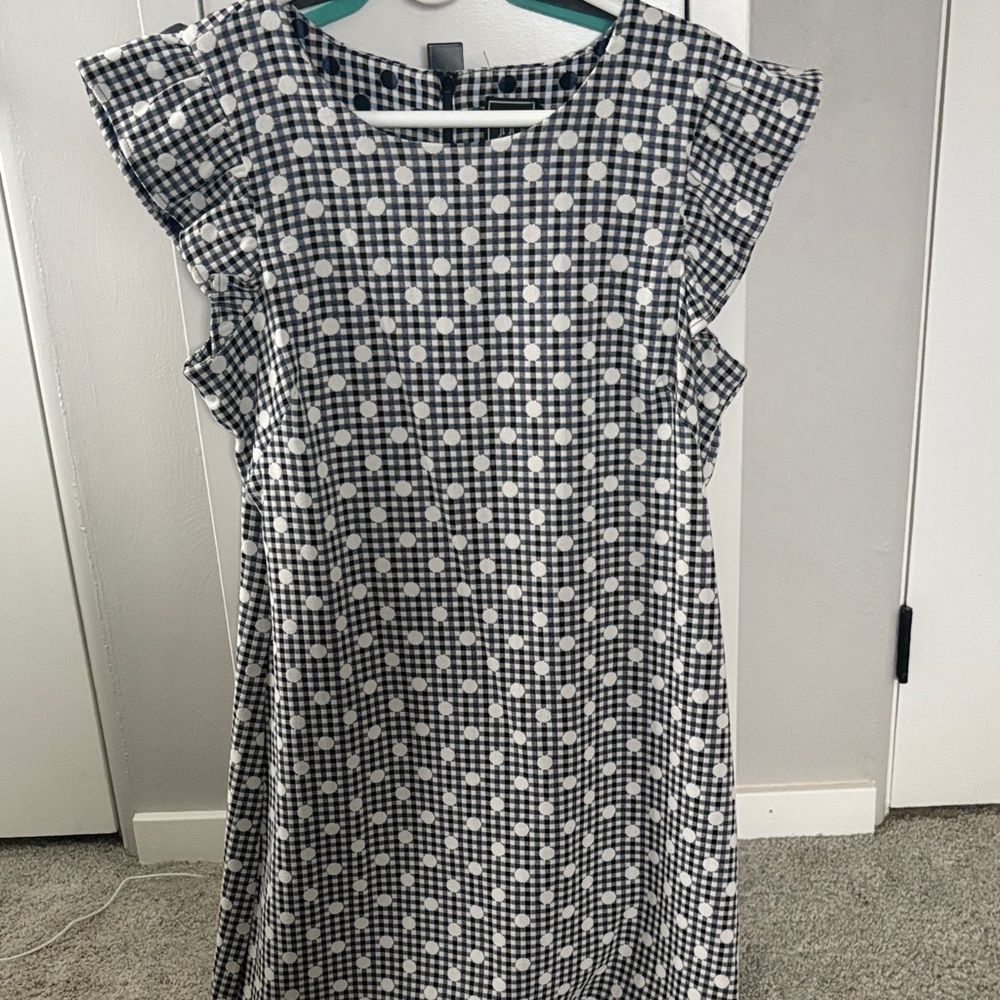Blue and White Polka Dot Dress